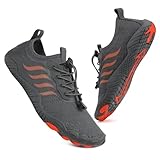 Badeschuhe Wasserschuhe Herren Damen Strandschuhe Barfußschuhe Sommer Schwimmschuhe Aquaschuhe Schnell Trocknen Surfschuhe Grau EU43