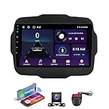 Generisch 9' 2 DIN Android 13 Autoradio für Jeep Renegade 2016-2020, Wireless 4G, GPS-Navigation, DSP, FM RDS, DAB+, Bluetooth, WiFi, SWC + DVR Creme (NF-7)