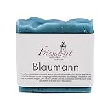 Blaumann – Handgesiedete Handseife für Werkstatt & Alltag | Kräftiges Peeling für stark verschmutzte Hände | Kühl-frischer Duft | 8% Überfettung | ca. 110 g | Friesenzart
