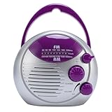 Duschradio, Wasserdicht Tragbares AM FM Radio, Batteriebetriebenes Badezimmerradio für Zuhause, Whirlpools, Küche, Outdoor