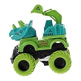 ifundom Kreatives Dinosaurier Ingenieurspielzeug Auto Für Rückzieh Spielzeugfahrzeug Mit Dinosaurier Design Ideal Für Baustellenabenteuer Und Kreatives
