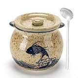 TuYines Zuckerdose Keramik,Zuckerdose mit Deckel und Löffel,300ml Keramik Gewürzdosen,Gewürzdose mit Deckel für Zucker, Salz, Käse, Gewürze