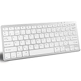 GAOJIE Kabellose Tastatur für iOS-System, Bluetooth-Tastatur für iPad 10,2 Zoll/10. /iPad Air 10,9/iPad Pro 11/12,9 Zoll, iPad Mini, iPhone, Mini-Tastatur, französisches AZERTY-Layout (Silber)