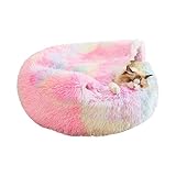 Katzenhöhle für den Innenbereich, Katzenbetten für den Innenbereich | Rainbow Cozy Cave Hundebett rund kleines Haustierbett Katzenhaus Möbel für Haustiere