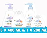 Baby Dove Rich Moisture Head to Toe Wash 400 ml & Pflegecreme 200 ml + Calming Moisture Wash & Pflegecreme 400 ml – Waschgel & Creme Kombipack