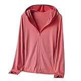 Pdakieyxnd Sun Hoodie Damen Sommer UV Schutzkleidung Langarm Wanderbekleidung Leichte UV-Shirt LäSsig Wandershirt Einfarbig Atmungsaktiv Laufjacke Mode Sportshirt UV Kleidung