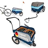 Snuutje 2-in-1 Fahrradanhänger und Handwagen | perfekt als Einkaufstrolley und Transportwagen | Lastenanhänger fürs Fahrrad | wie Bollerwagen faltbar mit Dach