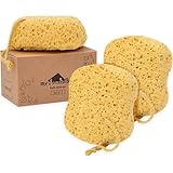 myHomeBody Badeschwamm, Schaumstoff-Loofah-Schwamm, Körperschwamm für die Dusche -Großformat, viel Schaum, Curvy, 3er-Pack