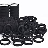 50 Stück Haargummis Schwarz, Gummibänder Haarbänder, Haargummis Ohne Metall Elastisches Haarband Zopfgummi Haargummi Haarband Pferdeschwanz Gummi für Frauen und Mädchen Dutt