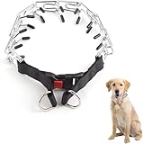 Hundehalsband, Choke-Kette für Hunde Chrome-Plated Steel Dog Collar with Cliclock Hunde Halsbänder Anti Zug für Mittelgroße und Kleine Hunde, Outdoor-Training, 3.0 mm x 50 cm (Grau)