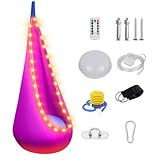Rppiup Hängehöhle, Tragbarer Hängesessel Schaukel mit LED, Pod Swing Seat mit Aufblasbarem Kissen, Hängesitz Schaukel, Pod Schaukelsitz max 80kg für Den Innen und Außenbereich