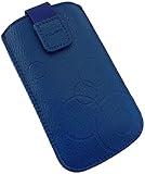 Handyschale 24 Slim Case für HTC Desire 12s Handytasche Blau Schutzhülle Tasche Cover Etui mit Klettverschluss
