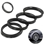 RPHONGHONG 4 Stück 66.6mm Auf 57.1mm Zentrierringe, Universal Radnaben Zentrierringe Zentrierbohrung Kunststoff Kompatibel mit VW Mercedes-Benz und Audi BMW Chrysler Schwarz