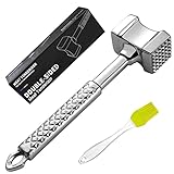 ZOYIDOUX Fleischklopfer,fleischhammer Edelstahl,Das Neue fleischhammer aus Edelstahl,Doppelseitig Schnitzelklopfer, Fleischhammer Edelstahl für Schnitzel Steaks