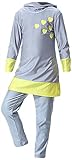 Yeesam Muslimische Badeanzüge für Mädchen, Kinder, Ganzkörper-Badeanzug UPF 50 + Burkini Hijab Islamische Bademode - Schwarz - 130 cm - Höhe 125/ 135 cm