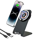 Mag-Safe Induktive Handy Ladestation, Magnetisches Kabelloses Ladegerät Wireless Charger Stand für iPhone 16 15 14 13 12 Pro Max, Google Pixel 9 Pro 8 a 7 6, Samsung Galaxy S24 Ultra S23 S22 S21 S20