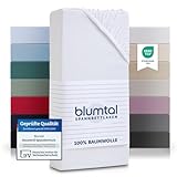 Blumtal® Basics Spannbettlaken 140x200cm - Baumwolle/Jersey - Oeko-TEX zertifiziertes Bettlaken - Weiß