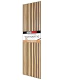 wohnartig® Akustikpaneele 1,485m² - 275cm x 54cm* set - (set = 2 Stück 275cm x 27cm) | Farbe: Eiche Windsor 280 | Wandverkleidung | Akustikpaneel | Wandpaneele auf filz | Akustikfilz