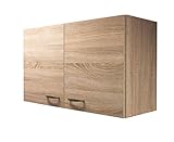 Flex-Well Küchen-Hängeschrank HERNE - Oberschrank - 2-türig - Breite 100 cm - Eiche Sonoma