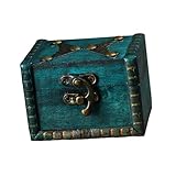 Itkcozcg Aufbewahrungsbox im antiken Stil, mit sicherem Kombinationsverschluss, großes Fassungsvermögen, Holztruhe für Schmuck-Sammelstücke