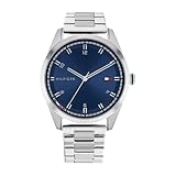 Tommy Hilfiger Analog Quarzuhr für Herren mit Silbernes Edelstahlarmband - 1710455