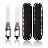 Sibba Metall Nagelfeilen mit Etui Dünne Doppelseitige Nagelfeile Rutschfester Griff Edelstahl Leicht Zu Schleifen Nägel für Männer und Frauen