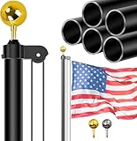 WeValor Super dickes Fahnenmast-Set, 13 Gauge, robuster Aluminium-Fahnenmast mit 7,6 x 12,7 cm großer amerikanischer Flagge, Außen-Fahnenmasten für Hof, Wohnen und Gewerbe