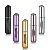 ZMREN 5 Stück 5ml Parfümzerstäuber, Nachfüllbare Parfüm Flaschen Portable Zerstäuber für unterwegs, Mini Portable Sprühflasche Taschenzerstäuber