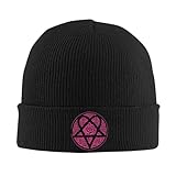 TUQIAAM Unisex Heartagram Pink Him Band Poster Ville Valo Hut Herbst Winter Mütze Warme Mütze Weiblich Männlich Acryl Strickmütze