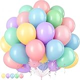 100 Luftballons Pastell,12 Zoll Makronen Ballons Helium Balloons,Bunte Luftballon Girlande,Regenbogen Luftballons Geburtstag Hochzeit Babyparty Party Deko