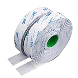 Klettband mit super klebrigem selbstklebendem 9448A 2,5 cm x 4,6 m, weiß, strapazierfähiges, ineinandergreifendes Nylongewebe, Befestigungsstreifen für Zuhause, Büro, Organisation, Dekoration,