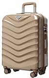 ABISTAB Hartschalen Koffer Groß 75x53x31cm erweiterbar, leicht Koffer & Trolleys, Reisekoffer mit 4 Rollen, Gold