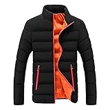 riou Herrenjacke, warm, für den Winter, langärmelig, Coat, Trekking, Outdoor, Laufen, Parka, lässige Jacken, Outdoor-Kleidung, lang, @24-orange, XXL