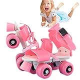 ayumn Rollschuhe für Mädchen, 4 Rollschuhe – zweireihige Kinder-Rollschuhe für Anfänger, einfaches Design für Jungen, Mädchen, Töchter, Söhne, Brüder und Schwestern