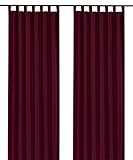 heimtexland ® Schlaufenschal Kräuselband Uni Bordeaux-Rot HxB 245x140 Blickdicht Lichtdurchlässig Vorhang ÖKOTEX Typ117