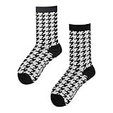 Hudson Damen Check Fashion Socke, Black, 3-5