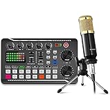 HondoKet Podcast Equipment Bundle, Soundkartenmikrofon (120KHz/24 Bit) und professioneller Audio-Mixer für Streaming-Gaming