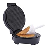 Elektrischer Waffeleisen, 1200 W, für die Herstellung von Omeletts, Eiscreme, Waffelomeletts, geeignet für den gewerblichen Gebrauch (schwarz)