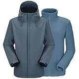 CAMEL CROWN Herren Winter Skijacke 3 in 1 Berg Schnee Wasserdicht Mantel Warm Windbreaker Snowboardjacke Parka mit Kapuze, GRAU, XXX-Large