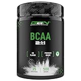 BCAA 2:1:1 Pulver - 500 g - Geschmack: Unlflavoured (Neutral) - Aus pflanzlicher Fermentation - Leucin, Isoleucin, Valin - Essentielle Aminosäure - Reines Pulver ohne Zusätze - Laborgeprüft - Vegan