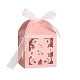 50 Stück Konfektschachteln für Gastgeschenke aus Papier für Hochzeit, Geburtstag, Taufe, Kommunion, Party, Abschlussfeier, kleine Geschenkbox