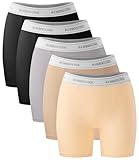 BAMBOO COOL Boxershorts Langes Bein Unterwäsche Frauen Bambus Unterhosen mit Beinen Damen 5er Pack
