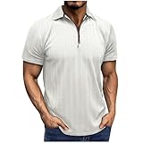 Mrat Herren-Polo-Shirts, kurzärmelig, 1/4-Reißverschluss, lässig, Sommer, Golf, schmale Passform, Stretch, Muskel-T-Shirt, atmungsaktiv, schnell trocknend, Tennis-Top, Henley-Pullover, Wandern,