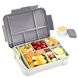 Inngly Kinder Brotdose mit Fächern – 1300ML BPA Frei Bento Box Lunchbox Kinder Vesperdose, Auslaufsicher Mit 5 Fächern, Jausenbox Brotbox für Erwachsene, Mädchen & Jungen, Mikrowelle/spülmaschinenfest