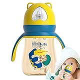 Stillflaschen für Neugeborene, Babyflasche | Cartoon-Flasche für gestillte Babys | 300 ml Weithals-Flaschen mit Weithals, weicher Sauger, Anti-Kolik, leicht zu reinigen