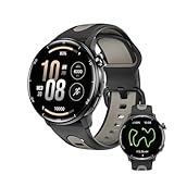 AIEK GPS-Smartwatch, Laufuhr für Herren und Damen, 1,4 Zoll AMOLED-Bildschirm Fitness Tracker, Kompass/Bluetooth-Anrufen/IP68 wasserdicht/Herzfrequenz, Militär-Smartwatches im Freien (Schwarz)