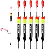 THKFISH Posen Angeln Schwimmer Angelsets Balsaholz Posen Slip Posen Set für Crappie Panfish Walleyes 10g(3/8oz) 5Stück