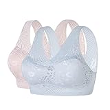 2Er Pack - BH Damen ohne Bügel Push Up Spitzen BH Set Frauen Sexy Starker Halt Große Brüste Klassische Bra Set Für Damen Bequemer Unterwäsche Bra Für Alltag