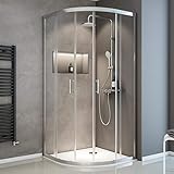Schulte Sunny Runddusche, 90 x 90 x 190 cm, 5 mm Sicherheitsglas klar hell, Chromoptik, Duschkabine zur Montage auf Duschwanne und Fliesen, EP395618 41 50