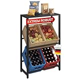 STEELSØN Macondo Getränkekistenregal mit Ablage – stabiles & platzsparendes Getränkeregal für 4 Kisten –Kistenregal Schwarz Metall – Kastenständer für Getränkekisten & Obst – Bierkisten Regal